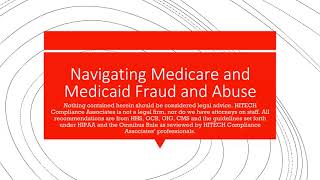 Medicare Fraud  & Abuse Training