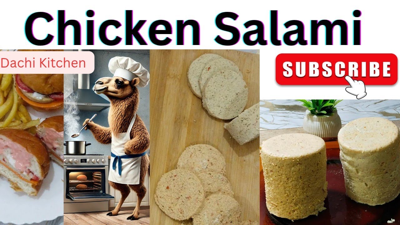 How to make chicken salami at home|Basic Salami Recipe|Home made salami by DAChi KITCHEN.چکن سلامی