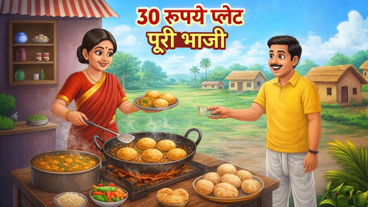 गरीब पूड़ी सब्जी वाली | Garib Pudi Sabji Wali | Cartoon Kahani | Hindi Moral Story