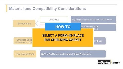 How to Select the Correct Form-In-Place EMI Shielding Gasket | Chomerics | Parker Hannifin
