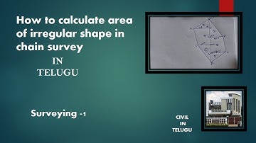How to calculate the area of irregular shape in chain survey or cross staff survey in telugu