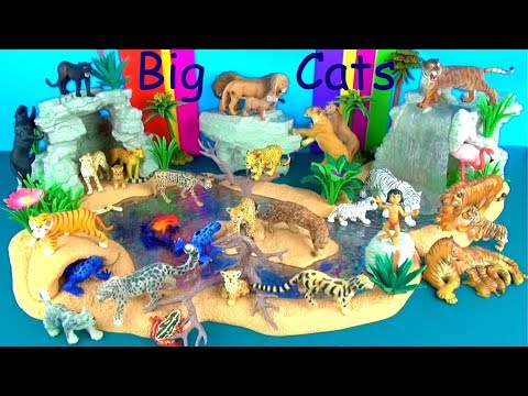 Learn Zoo Animals Wild Animals Toy Collection Lion Tiger Panther Cheetah Jungle Book León Leão