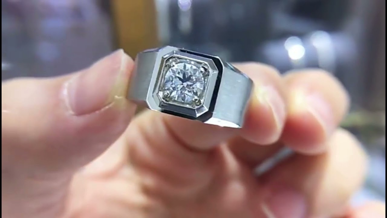 0.8carat Round Cut F-G Color Diamond Wedding Band Engagement Ring in 18k White Gold