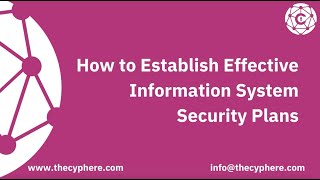 How to Establish Effective Information System Security Plans