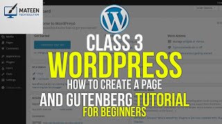 WordPress Class 3: How to Create a Page Using Gutenberg Editor (Step-by-Step for Beginners)