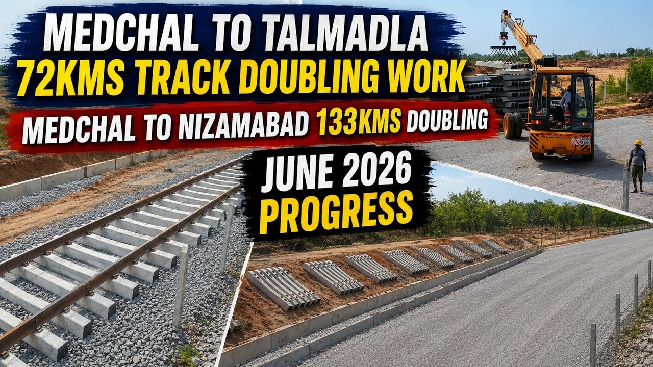 Medchal to Talmadla 72kms Track Doubling Work ll Medchal to Nizamabad ...
