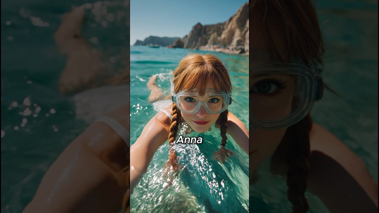 Disney Princesses at the Beach 🏖️ #disney