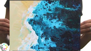 painting ocean easy beach paint tutorial acrylics