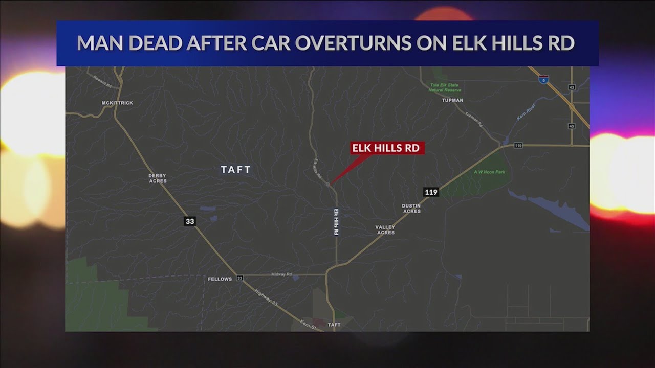 Man dead after vehicle overturns on Elk Hills Rd: CHP - YouTube