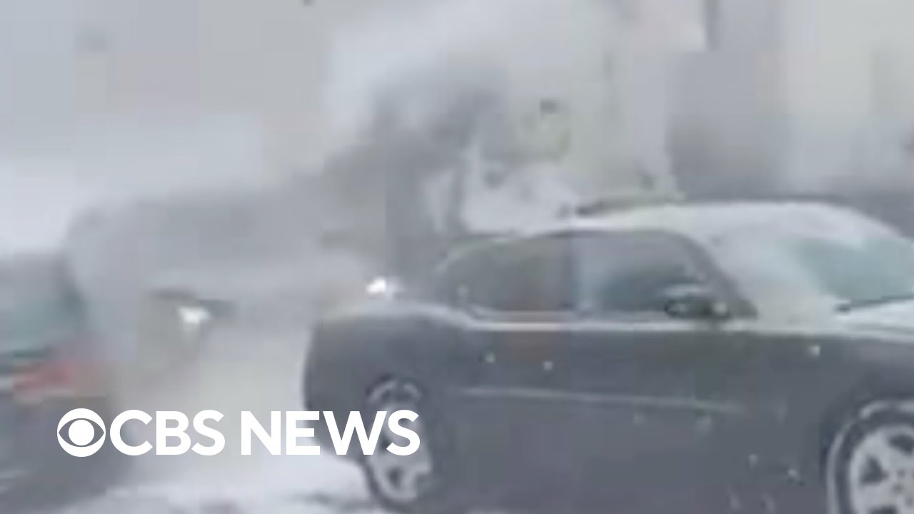 ⁣Video shows vehicles piling up on Pennsylvania highway