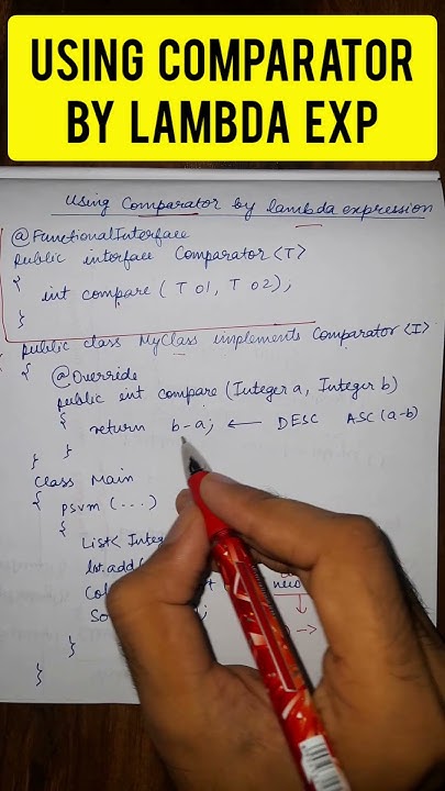 Using comparator by lambda expression #java #javaprogramming #learning ...