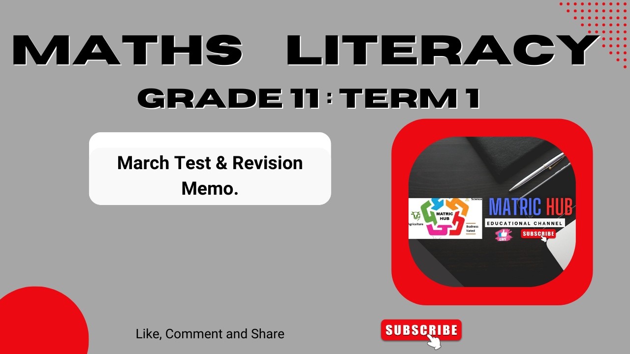 Maths Literacy Grade 11:  March Test Paper  & Term 1  Revision Work .