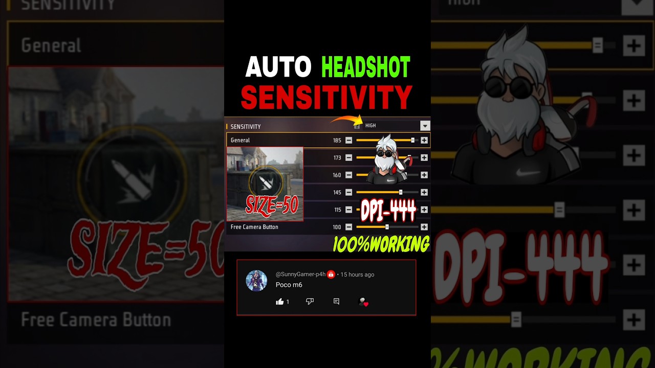 All Gun Headshot Sensitivity Setting After New OB49 Update | Free Fire Max Auto Headshot Sensitivity
