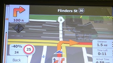 The demo on the iGO GPS navigation map of Melbourne, Australia