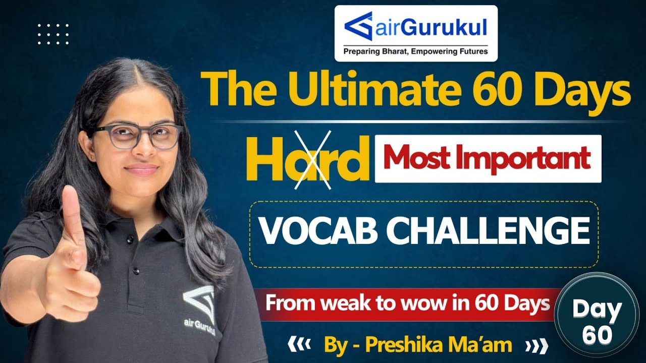 SSC Vocabulary Day 60 | 60-Day English Challenge | Score High in CGL, CHSL & MTS | 