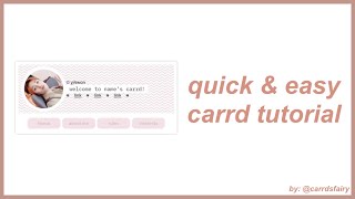 Celebrity quick & easy carrd tutorial [NONPRO] — © yj4won Wealth