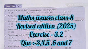 maths weaves class 8 exercise 3.2| class 8  maths ex 3.2|chapter 2 class 8ex3.2| square and roots
