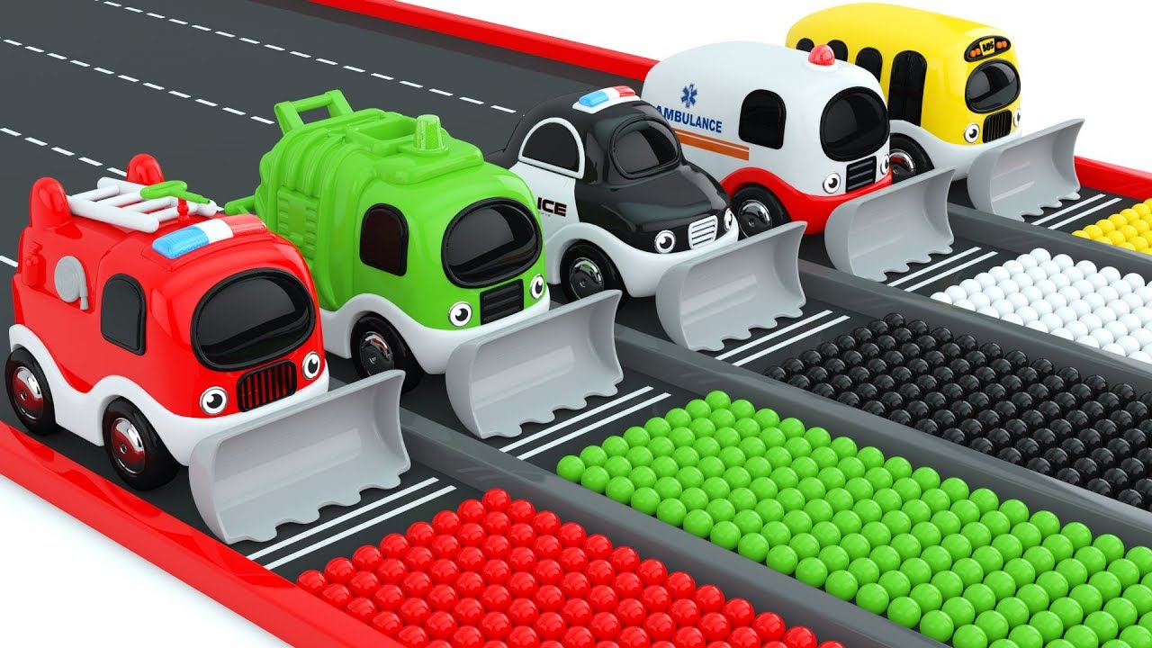 Toy Vehicles Play with Color Balls YouTube