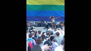 Estelle performing conquer at Boston Pride 2015