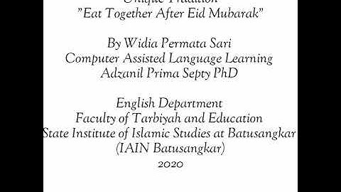 Final Project Computer Assisted Language Learning (CALL),  Unique Tradition