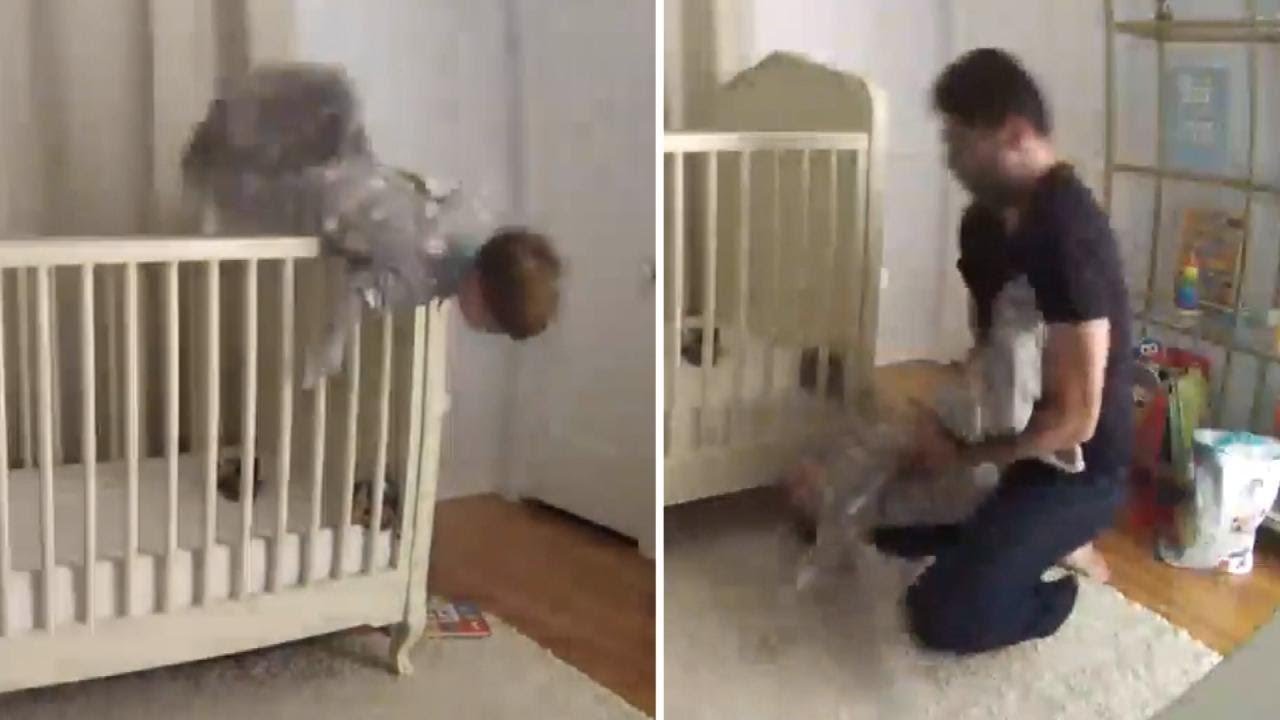 Dad Acts Fast To Catch 2 Year Old Who Fell Out Of Crib YouTube