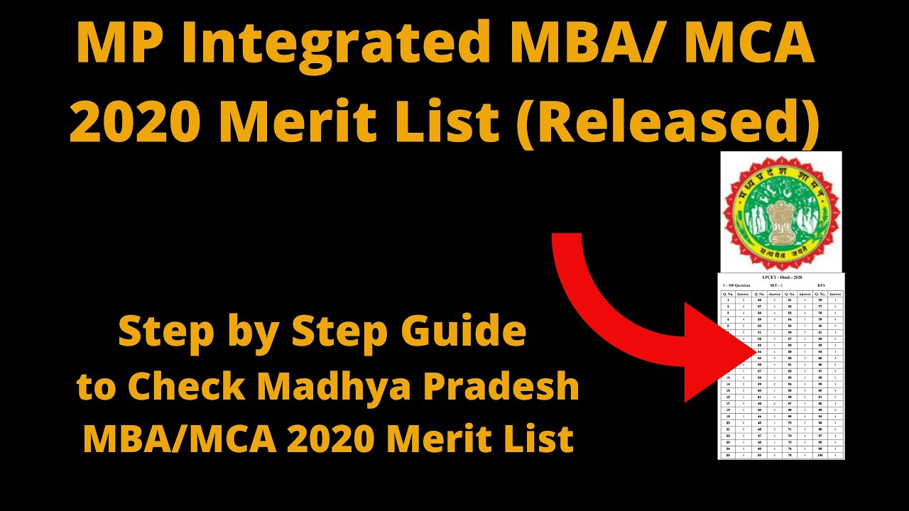 MP Integrated MBA/ MCA 2020 Merit List (Released) - How to Check Madhya Pradesh MBA/MCA Merit List