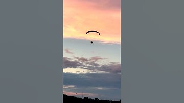 Paramotor Pilot’s FIRST Flight! Coming In For A Beautiful Sunset Landing #shorts