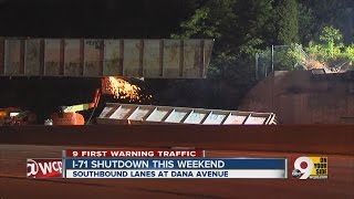 Sparks fly as railroad overpass removed from I-71