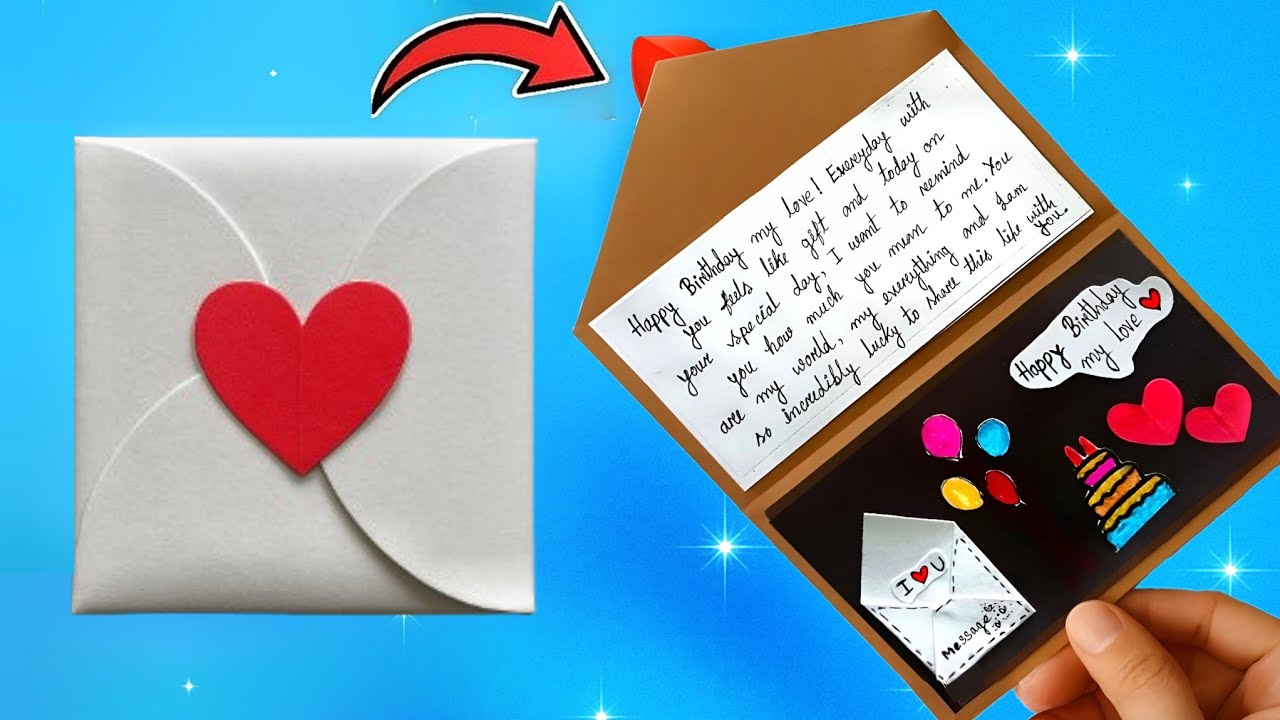 DIY Special Happy Birthday Letter Card Making For Boyfriend Handmade ...