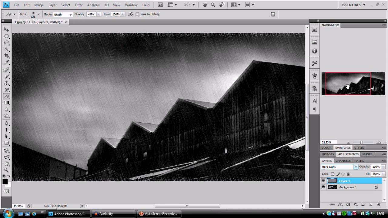 Create Rain without getting wet on Photoshop