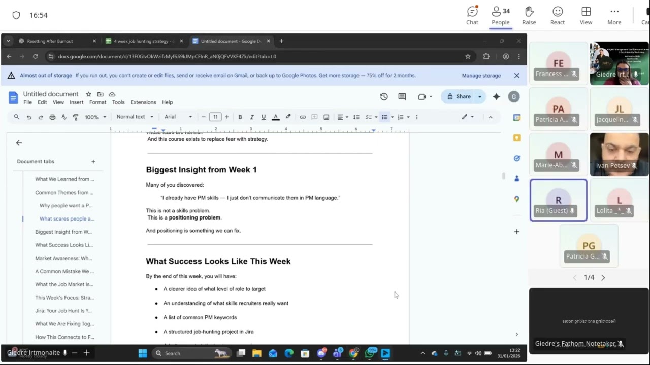 FROM CONFIDENCE TO STRATEGY JOB HUNTING STRATEGY PROJECT MANAGEMENT ROLE IN 2026 Free Course Week 2