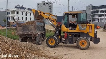 Máy múc công nông ba bánh vận chuyển sỏi xây dựng#congnongbabanh