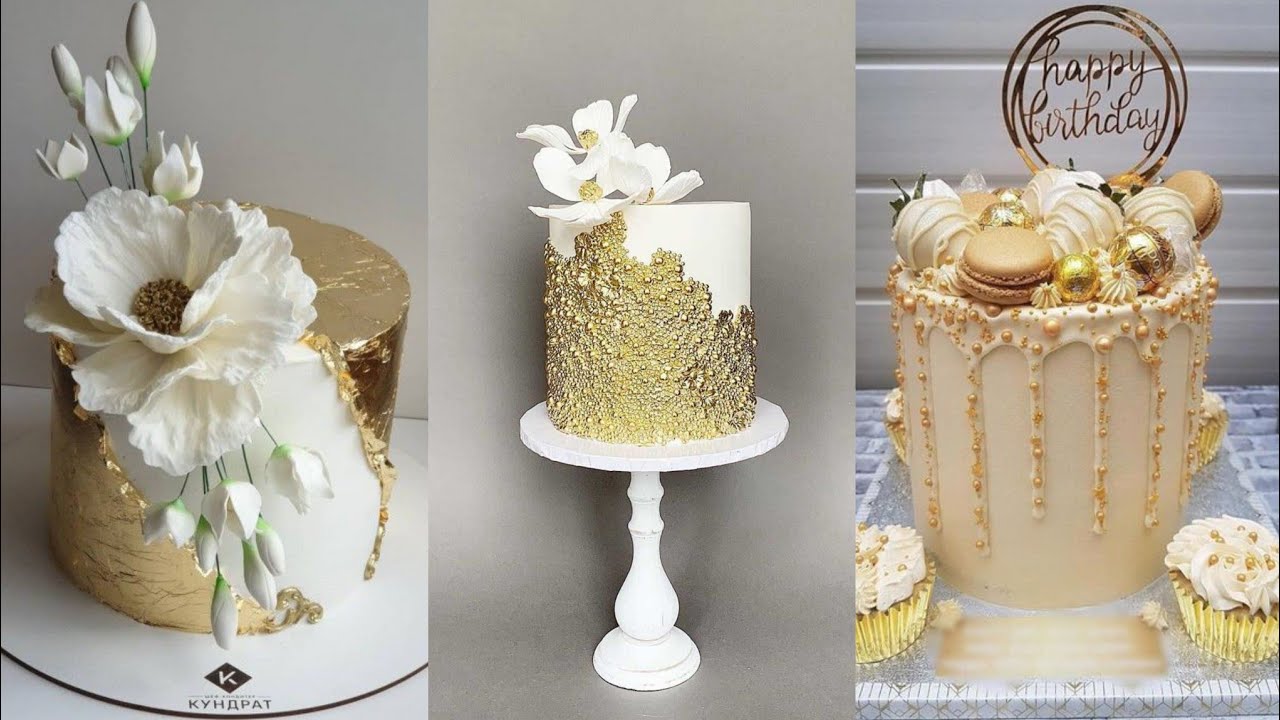 White & Gold Prettiest Birthday Party Cake Decoration Ideas, Fantastic  Cake Designs