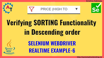 Verify Sort Functionality in Selenium Java | Descending Order | Krishna Sakinala | RealTime Example6