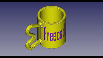 Freecad cup with text