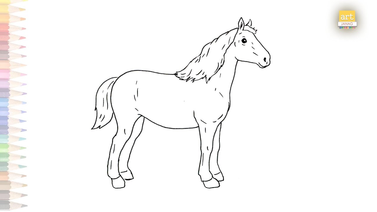 15 Horse Drawings For Kids, Teach You How To Draw A Horse? - DIY ART PINS