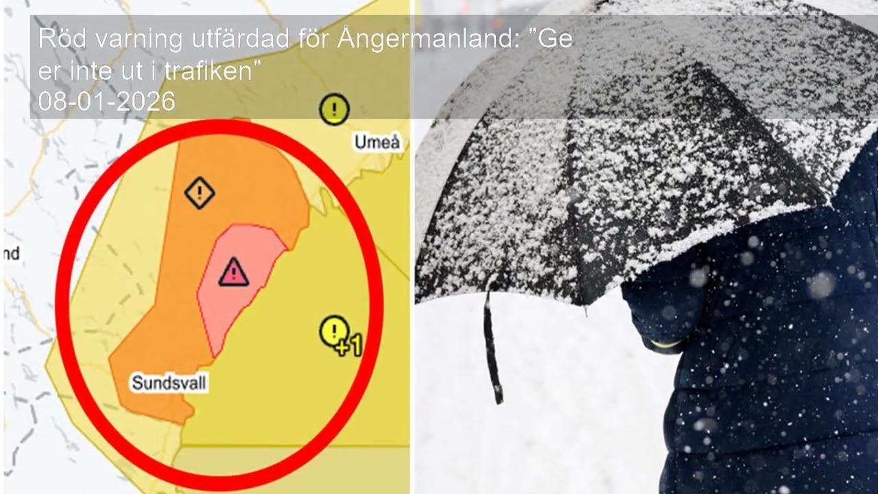 Röd varning utfärdad för Ångermanland: ”Ge er inte ut i trafiken”