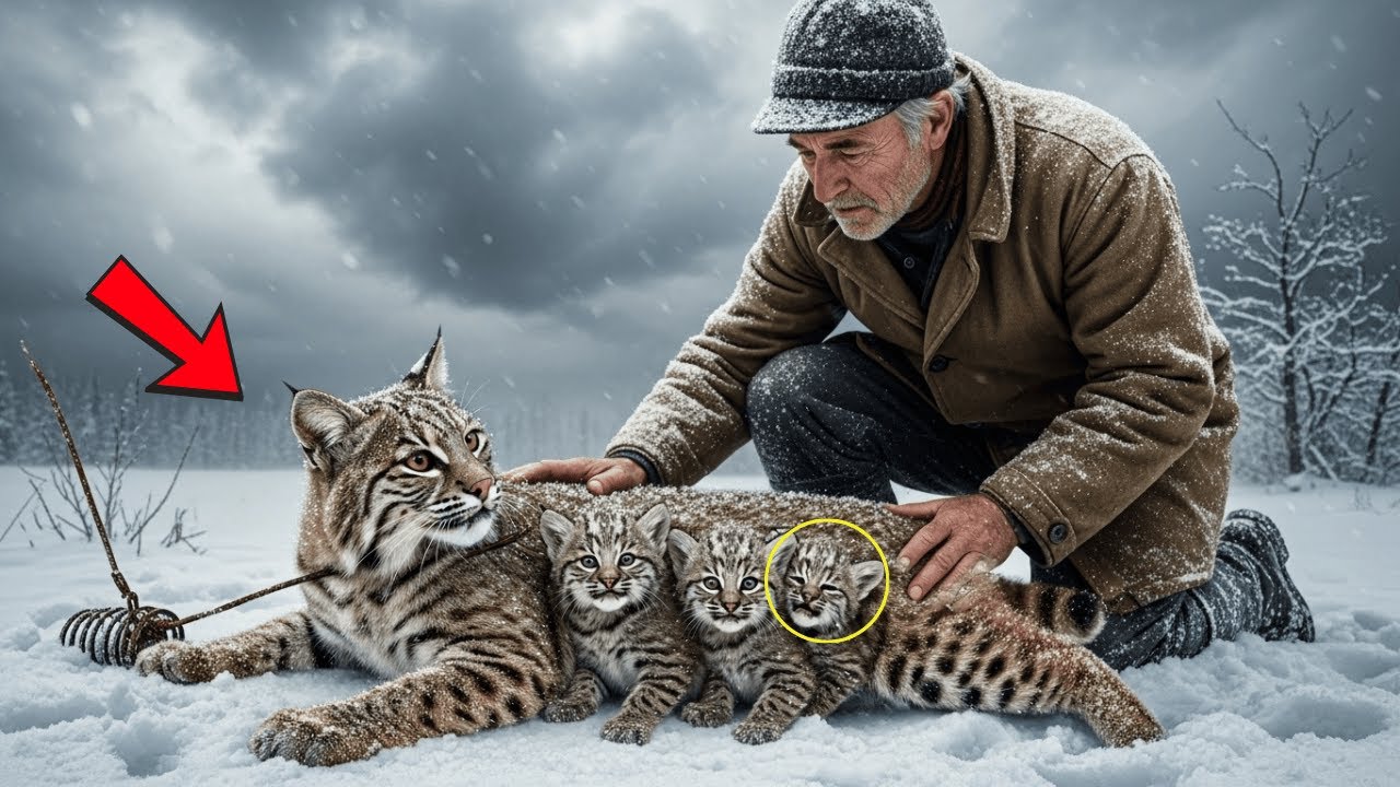 The Bobcat Family Was Dying in the Cold — But One Old Man Refused to Walk Away.