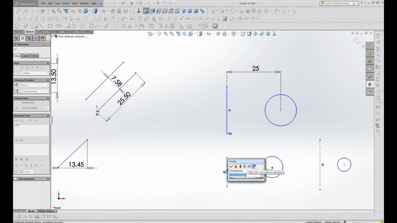 Revolved Geometry centerline linear dimension YouTube