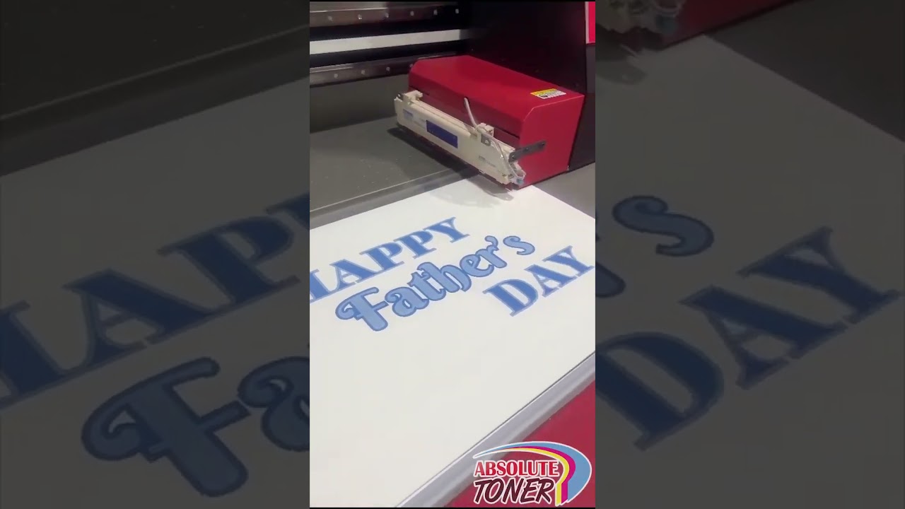 Happy Father's Day Sign Printed on Flatbed UV Production Printer 
