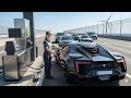 💸⛽ | Black Supercar Highway Refueling & Traffic Line
