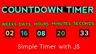 Countdown timer in JS using HTML & CSS | JavaScript Tutorials | Hindi/Urdu