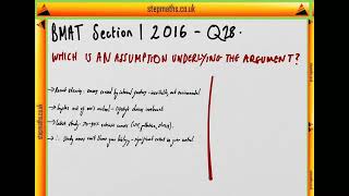 BMAT 2016 Section 1 - Q28 - Causes of cancer - Worked Solution