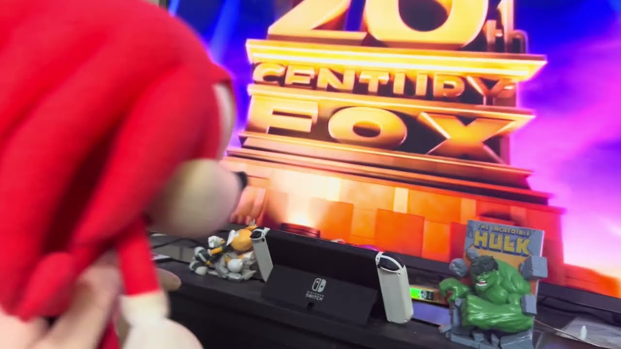 Knuckles watches the 20th century Fox home entertainment (2013) logo.