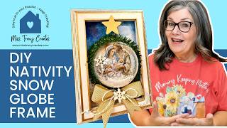 DIY Nativity Snow Globe Frame (Christmas Napkin Art Tutorial)