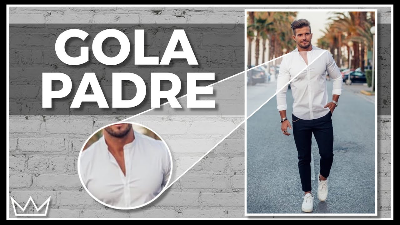 camisa masculina gola padre