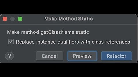 Make Static Refactoring - Intellij