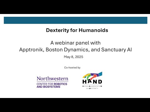 Dexterity for Humanoids Webinar Panel