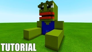 Minecraft: How To Make a Pepe the frog statue house Meme House