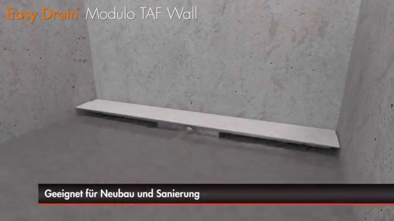 Einbau einer Duschrinne - Easy Drain Modulo TAF Wall [Primärwasser Ableitung] (Deutsch)